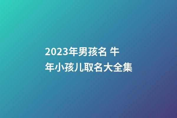 2023年男孩名 牛年小孩儿取名大全集